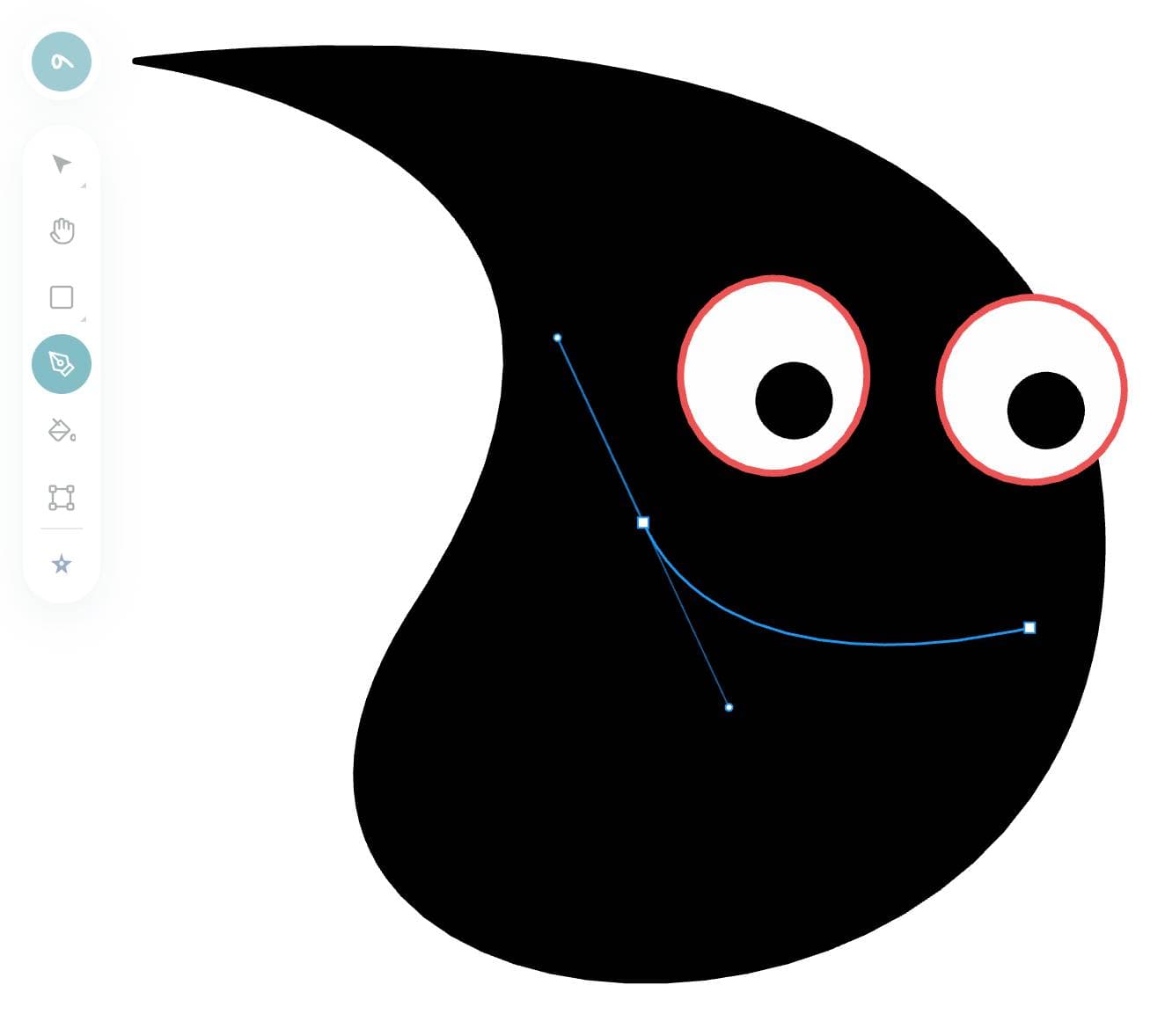 Editing vector paths with the pen tool in Sclera